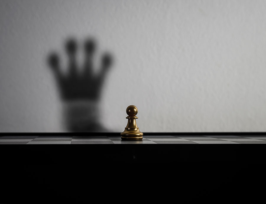 chess piece and shadow